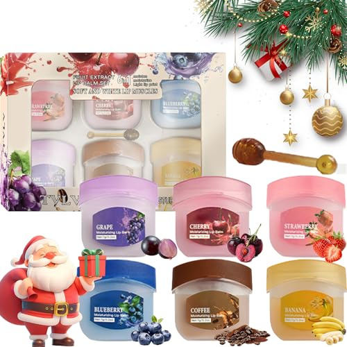 6 Stück Fruity Lippenpflege Set - Fruit Lippenbalsam - Lippenpflege Lip Balm - Lippenmaske Overnight - Feuchtigkeits Lipgloss Set - Lip Mask für Teenager Mädchen Geschenke,Trockene Lippen Reduzieren