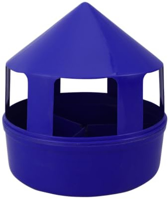 Comedero para Palomas de Plástico Azul, Dispensador Multifuncional | Relleno Sencillo, Uso para Aves Domésticas y Cacatúas, Diseño Tipo Caseta Caja de Arena