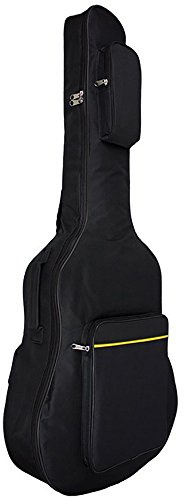 Custodia per chitarra, Imbottita, Impermeabile, Con tasche, Doppia cinghia regolabile, Rafforzata, In nylon 600 D, Da concerto, 104 cm, Per chitarra acustica / classica / folk