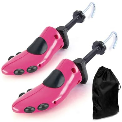 CuteHome Coppia di barelle per scarpe，Tendiscarpe ，Regolabile la Lunghezza e la Larghezza delle Scarpe,Uomo Rosso