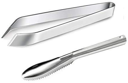 HUYIWEI YFOX pinzette in Acciaio Inox pinzette da Cucina Pinza di Pesce Pinna umanoide e Raschietto per Pesci