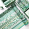 Washi-tape, 12 Rollen Washi Bänder, Washi Tape Einfarbig 3m pro Rolle, mit 1 Schachtel, für Tagebuch, Heimwerken, Dekorieren, Schenken, Verpacken, Kalender (Breite 1cm, 1,5cm, 2cm, 3cm, Grün)