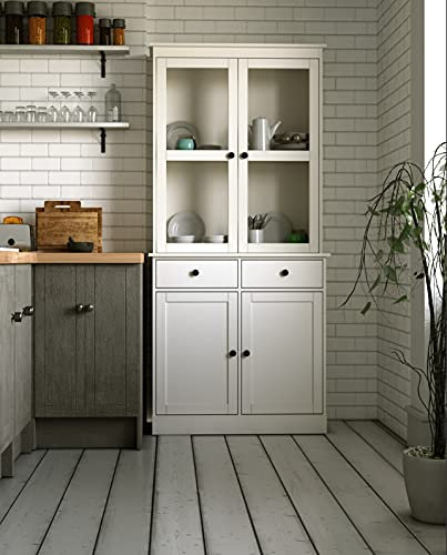 Moblit Alacena de Dos Puertas Color Lacado Blanco Realizada en MDF y Madera de Pino Macizo Medidas (187X88X42) cm (Alto-Ancho-Fondo) Robusta y Duradera