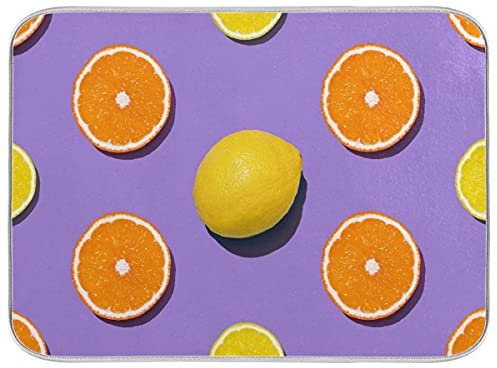 Molti affettati Giallo Limone E Arancio Cucina Piatto Stuoia Assorbente Acqua Stoviglie Protettivo Pad Doppio Lato Uso Piatti Rack Mat 45x61 cm