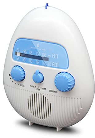 ZXNQ Douche Radio, Portable IPX4 Imperméable Mini FM/Am Radio, pour Salle de Bain, Plage, Piscine, Vélo, Extérieur Domestique