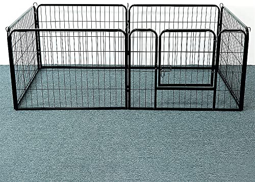 Parc/Enclos pour Animaux en Métal, Barrière de Protection pour cheminée de bébé - pour Enfantsavec Porte - en métal - pour clôture d'enfants et d'animaux (80 * 60cm (6 pièces))