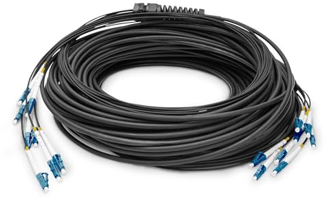 DIGITUS DK-2A338U075BK-BBB – Fibre Optic Cable OS2 – 75 m – LC (UPC) to LC (UPC) – 8 Fibres Breakout Cable – 1/10 Gbit/s – SM Singlemode Fibre Optic Cable – Fibre: G.657.A1 9/125 µ – Black