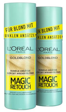 L'Oréal Paris Ansatz-Kaschierspray für stufenlose und natürliche Übergänge, Kaschiert Ansätze bis zur nächsten Haarwäsche, Magic Retouch, Blond für dunkle Ansätze, 1 x 75 ml (Packung mit 2)