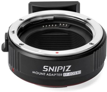SNIPIZ EF-EOS R Objektivadapter, EF-EOS R Autofokus Objektiv Mount Konverter Adapter Ring kompatibel mit Canon EF/EF-S Objektiv auf EOS R, RP, R3, R5, R6, R6II, R7, R8, R10, R50, R100 Kameras
