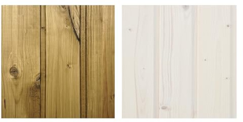 TIMBELA Juego de acabados para madera interior y exterior - 5 L BLANCO + 5 L OLIVO + juego de brochas de REGALO