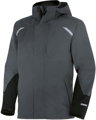 Uvex SuXXeed Craft Chaqueta 3 en 1 para hombre, con detalles reflectantes, impermeable y transpirable, antracita, M