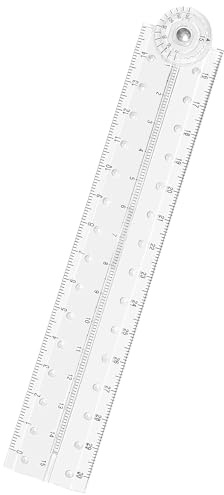 LICQIC 1 Pcs Folding Ruler, Fold Up Ruler 30cm, Foldable Plastic Rulerfor for School, Office, Student, Kids, Teacher (Transparent)