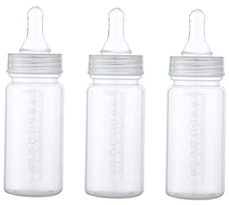 MOLUCKFU Einmaliges Babyflaschen-set 3-tlg. Säuglingsfütterungsflasche Standardöffnung Einfache Reinigung für Unterwegs