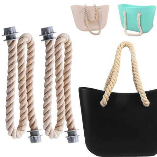 JOOTUEPO 2 PZS Asas para Bolsos Trenzado Cuerda, Asas para Bolsos de O Bag, 2 Piezas Reemplazo de Asas para Bolsa de Playa, Asas de Repuesto, Asas para Accesorios de Obag,hacer bolsos de bricolaje