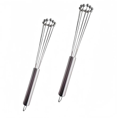 2 Pieces 10.23inch Stainless Steel Ball Whisks,Durable Manual Egg Beater, Whisk Set for Cooking,Cream whisk, kitchen baking tool,Dishwasher Safe
