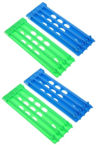 SEWACC 4pcs Pigeon Leg Ring Holder Rack Frame Poultry Foot Bands Organizer Hanging Storage Slot for Racing Pigeons and Birds in Blue and Green