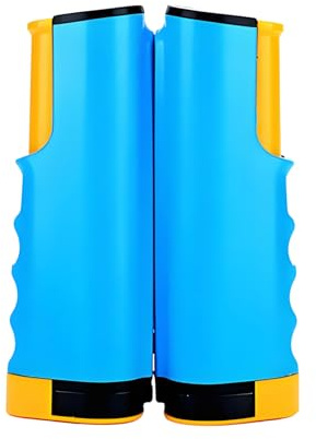 Red de tenis de mesa retráctil, diseño de abrazadera ajustable portátil, se adapta a cualquier superficie de mesa, compacta para el hogar, oficina, cocina o juegos al aire libre (amarillo y azul)