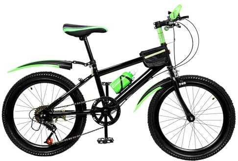 Bicicleta de montaña de 20 pulgadas, para niños y niñas, bicicleta de montaña de 7 velocidades, transmisión precisa, frenos de seguridad (delantero/trasero), freno de doble disco, capacidad de carga