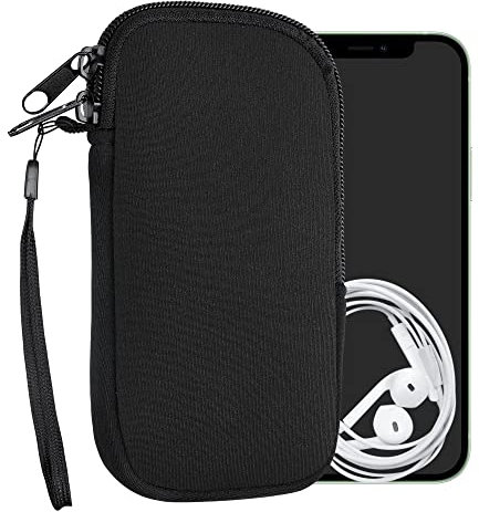 kwmobile Handytasche für Smartphones S - 4,5 - Neopren Handy Hülle Schwarz - Handy Tasche 14,4 x 8,3 cm Innenmaße