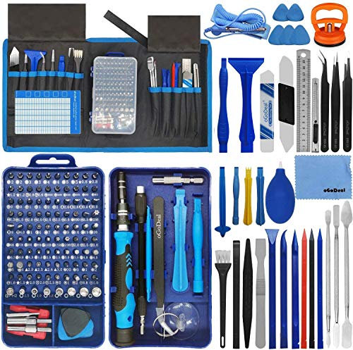 oGoDeal 155 in 1 Precision Screwdriver Set Professional Electronic Repair Tool Kit for Computer, Eyeglasses, iPhone, Laptop, PC, Tablet,PS3,PS4,Xbox,MacBook,Camera,Watch,Toy,Jewelers,Drone (Blue)