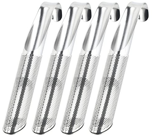 4 Stück Teesieb Teeei Teefilter aus Edelstahl Teestab für losen Tee, Gewürzsieb für Teekannen Teehalter und Tassen- & Becherfilter