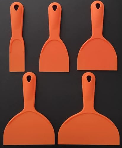 Saraoriginalshop Set 5 Spatole in Plastica per Stuccare Colla Raschiare Levigare Spatole Flessibili disponibili in 5 misure Bricolage Fai da tè