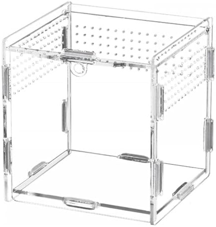 ANCLLO Caja de alimentación Transparente para Reptiles Caja de cría de Reptiles de acrílico Caja de alimentación de Insectos Araña Lagarto Escorpión Valla Caja de cría Caja de alimentación