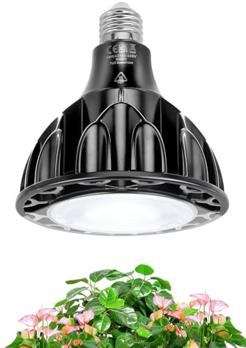36W LED Pflanzenlampe Vollspektrum für Zimmerpflanzen, 6000K LED Tageslichtlampe, E27 LED Grow Lampe Pflanzenleuchte Pflanzenlicht, High PPFD Wachstumslampen für Gewächshaus,Zimmerpflanzen,Gemüse