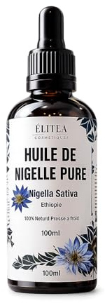 Huile de Nigelle Pure – 100 ml | 100% Vierge & Pressée à Froid | Graines de Nigella sativa | Soin Peau, Cheveux, Immunité | Qualité Premium – Origine Afrique