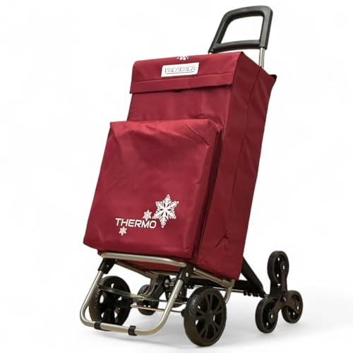 Carrito de Compra Plegable con Térmico, Carro de la Compra 50L,Carros para la Colada,Carro Compra (Buedeos, 8 Ruedas)