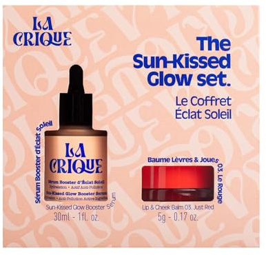 La Crique - Sonnenstrahl-Booster Set – Brilliant Sun Serum & Balsam für Lippen & Wangen – Hyaluronsäure & Vitamin C – feuchtigkeitsspendend, gute Mine & natürlicher Glanz – 99 % natürliche