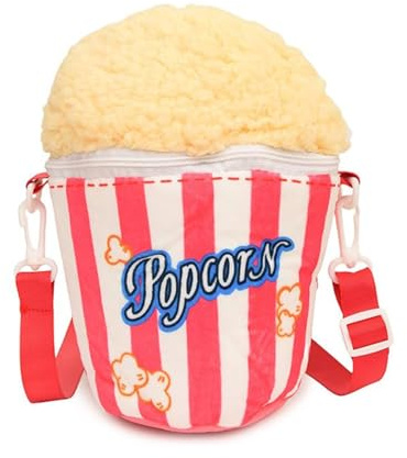 Popcorn Kostüm Damen Popcorn Tasche Umhängetasche für Damen Mädchen Schultertasche Geldbörse Party Deko Handtasche Handytasche, Cartoon-Popcorns-Form-Tasche Für Mädchen