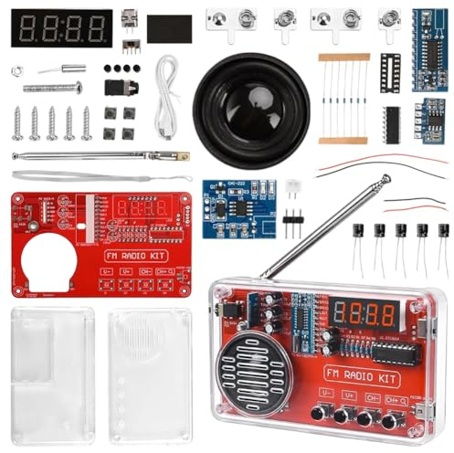 Kit d'exercices de soudage électronique, avec radio numérique et écran, kit électronique DIY avec module de charge pour débutants, étudiants et formation STEM, kit d'apprentissage pratique pour souder