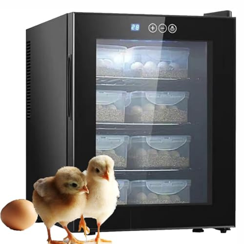 Reptilinkubator 16 L med pekskärms-LED, justerbar temperatur 10°C-40°C, LED-observationsbelysning för ormar, ödlor och sköldpaddor