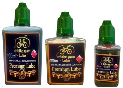 E-Bike Gum Premium Bike Chain Lube, All-Weather Performance, Anti-Wear, Available in 30ml, 60ml and 100ml