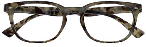 OPULIZE ORA Reading Glasses for Men Women - Designer Style Rounded Frame - Scratch Resistant - Spring Hinges - Grey Tortoiseshell +2.50