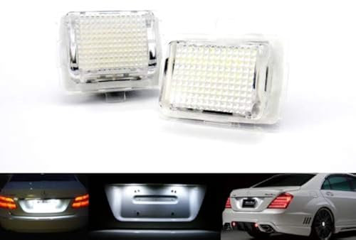 RZG 2x LED Licence Number Plate Light White Canbus For MB W204 S204 W212 S212 C207 W221 C216 Pre LCI C E S CL Class