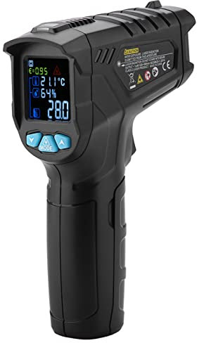 Thermomètre infrarouge, Akozon IR01D Écran LCD Sans numérique Thermomètre infrarouge Température Pistolet Alarme Différence Température maximale/minimale réglée -50~380
