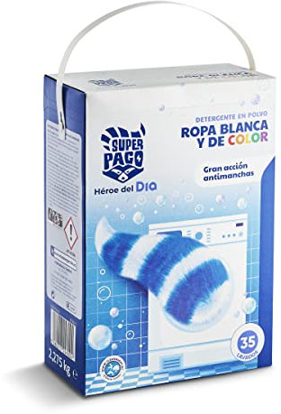 DIA SUPER PACO detergente máquina polvo blanca y color maleta 35 cacitos