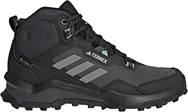 adidas Women's Terrex AX4 Mid Gore-Tex Sneaker, Black/Grey/Mint Ton, 9.5