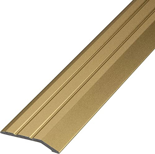 Gedotec Transition Strip Height Compensation Gold Self-Adhesive | 1 Piece End Profile Aluminium 900 mm | Expansion Joint Floor Strip 2-5 mm | Transition Rail Without Drilling, 90 cm