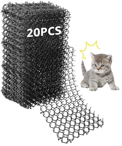 Oungy 20 stycken dorngaller mot katter 40 x 20 cm kattskrämma trädgård med spikar matta svart anti-katter mårdmatta kattskrämma för trädgård testvinnare mårdgaller för utomhusbruk växtskydd