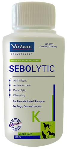 Sebolytic Shampooing pour chiens et chats 200 ml – Peau grasse, écailleuse, grasse, irritée, démangeaisons et sèches