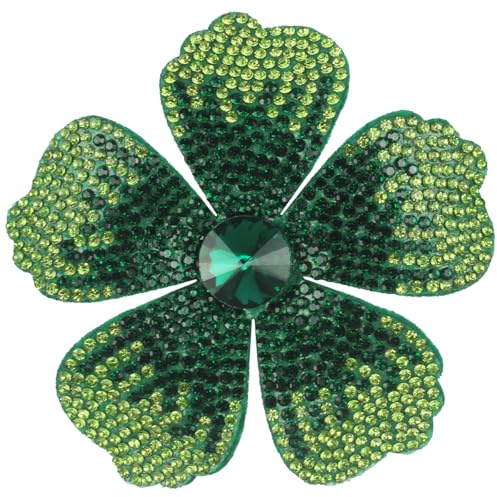 Mecool Pince à cheveux rose Broche Corsage Bijou de tête Fleur Épingle à cheveux Rose en cristal artificiel Barrette à cheveux Accessoire pour femmes filles fête, Vert
