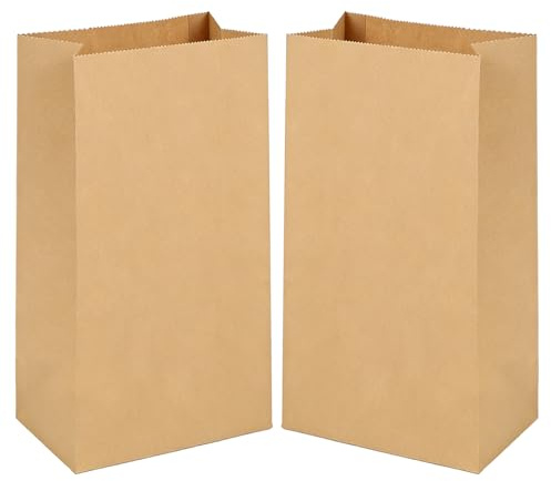 Gaoyong 100pcs Large Brown Paper Bags 7.8×4.7×11.8 Inch Kraft Paper | Kraft paper bread bag for birthday party children's birthday party (70 gsm)