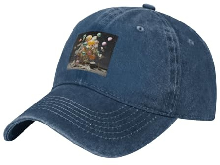 WHJDPP Black Adult Baseball Cap Hat Balloon Bundled banknotes Printed for Men and Women Sports Travel use, Navy Blue, One Size