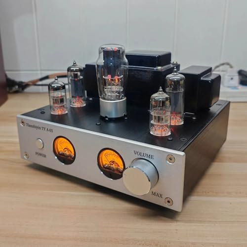 Toplionace Amplificador de VálVUlas TY A-05 6p1, Estéreo Hi-Fi de Clase A, de Un Solo Extremo, con Bluetooth 5.0 y Medidor VU.