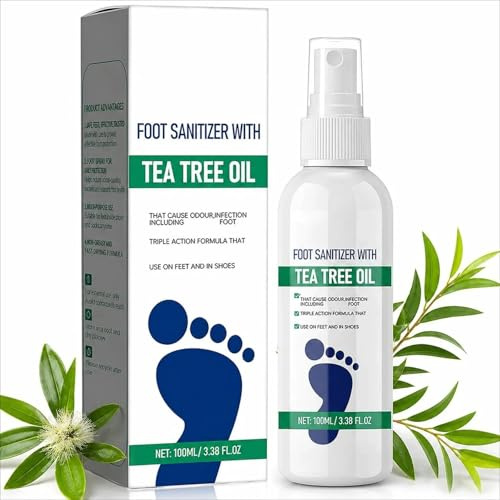 YARDPOEM Tea Tree Foot Spray | Foot and Shoe Deodorising Spray for Odour Control | Quick DryFoot FreshSpray for Daily Use and Sports