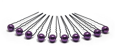 10 x Perlen Haarnadeln - Brauthaarschmuck, Haarschmuck, Perlenhaarnadel | 10PS - Lila