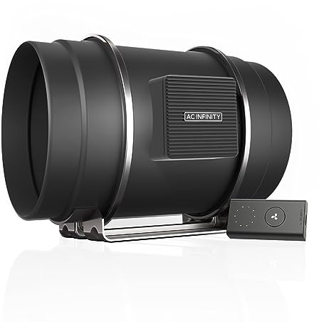 AC Infinity CLOUDLINE S8, tyst 200 mm inline-kanalfläkt med hastighetskontroll – ventilationsfläkt för värmekylning, booster, växttält, hydroponik, 20 cm